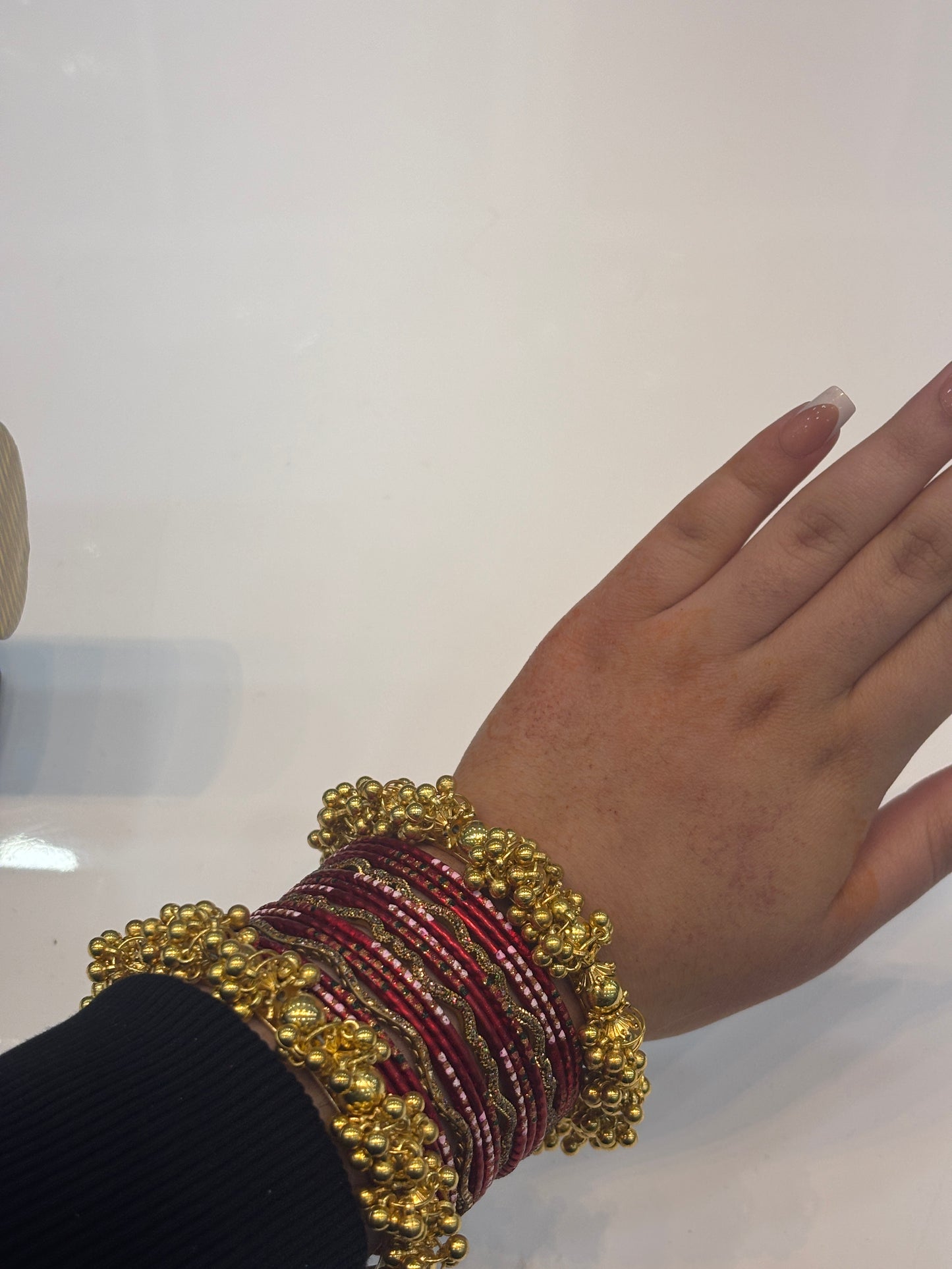 Dark red & Golden Bangles