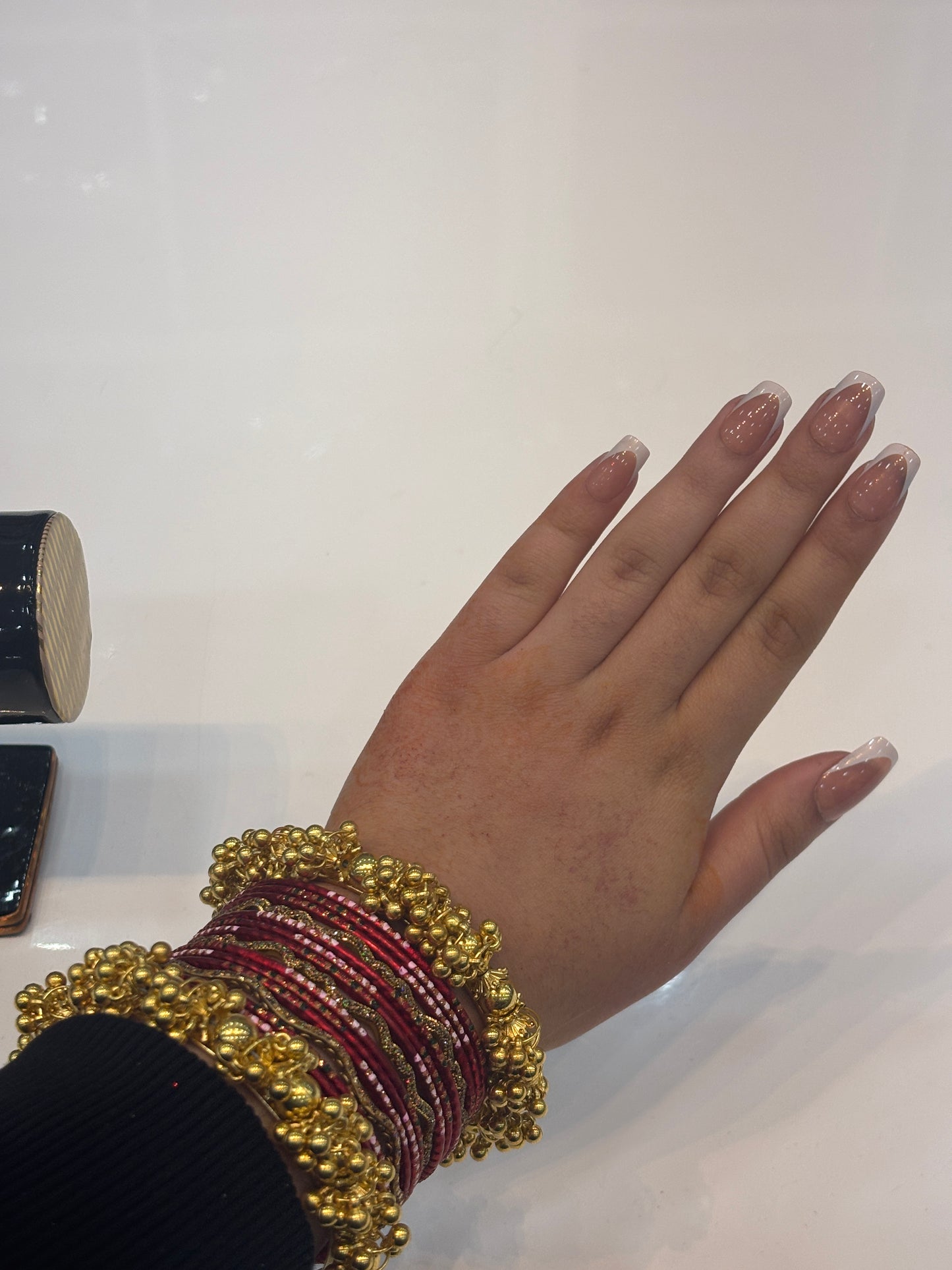 Dark red & Golden Bangles