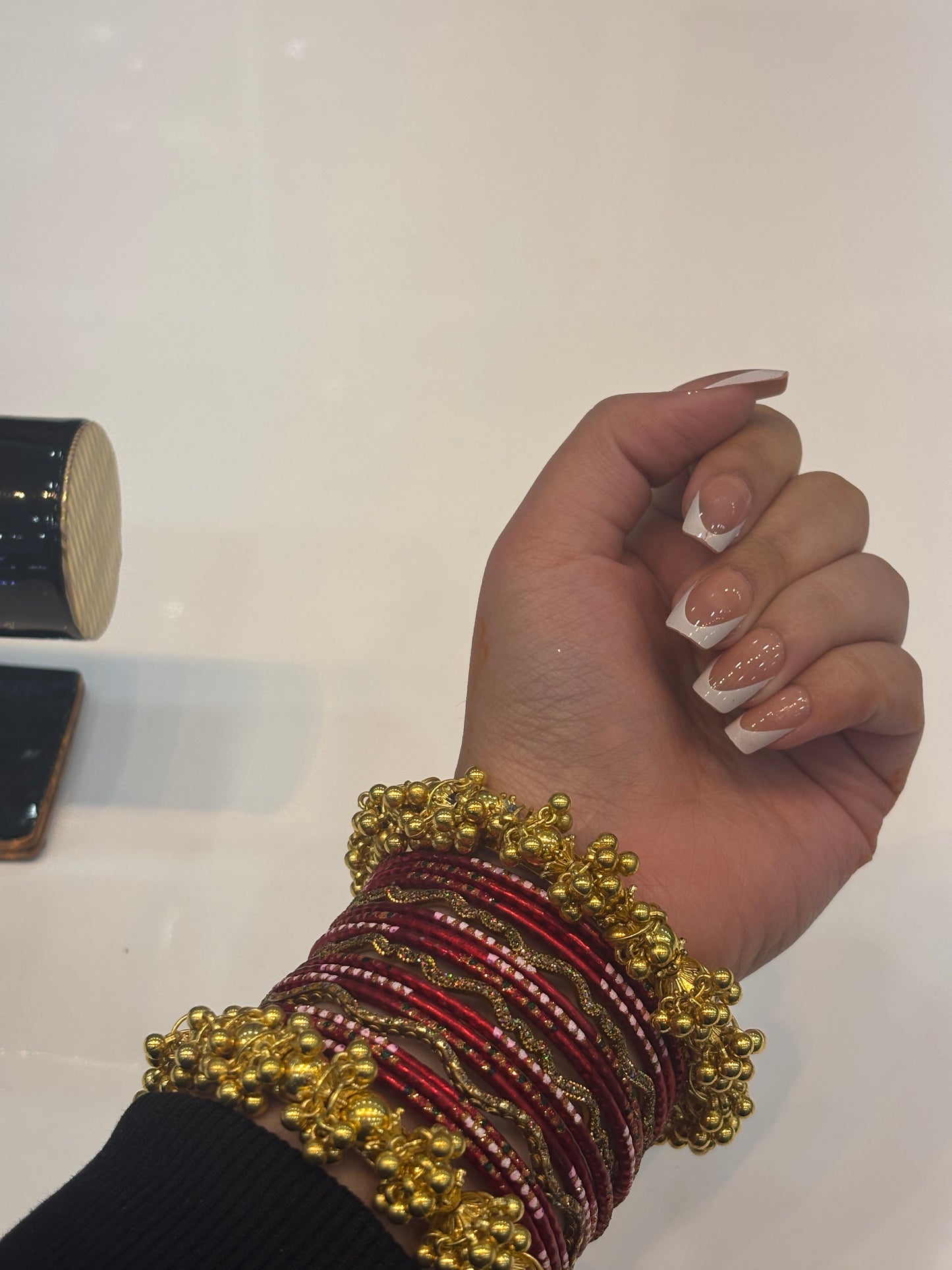 Dark red & Golden Bangles
