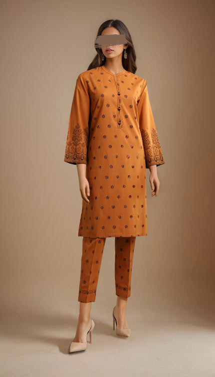 Cotton Jacquard Stitched 2 Piece (Shirt/Trouser)