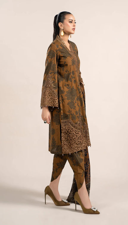 3 Piece Printed Cambric Suit | MPS-2309-A