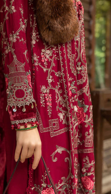 Unstitched Linen | Deep Pink DL-1112