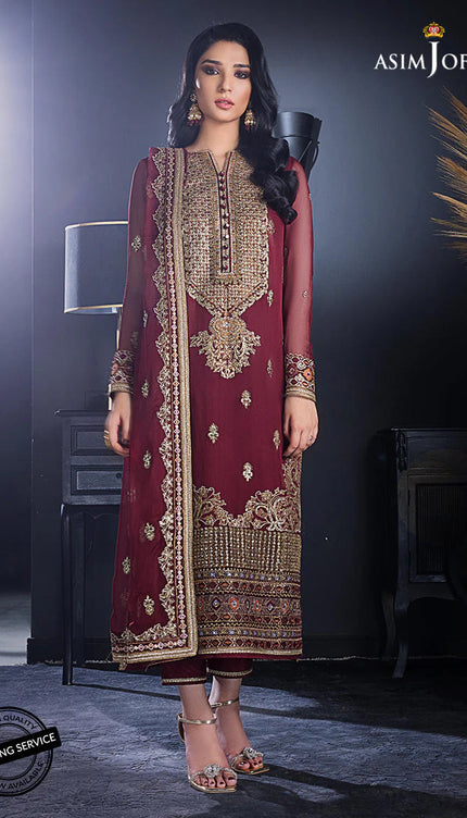 AJRE-02 EMBROIDERED CHIFFON 3 PCS