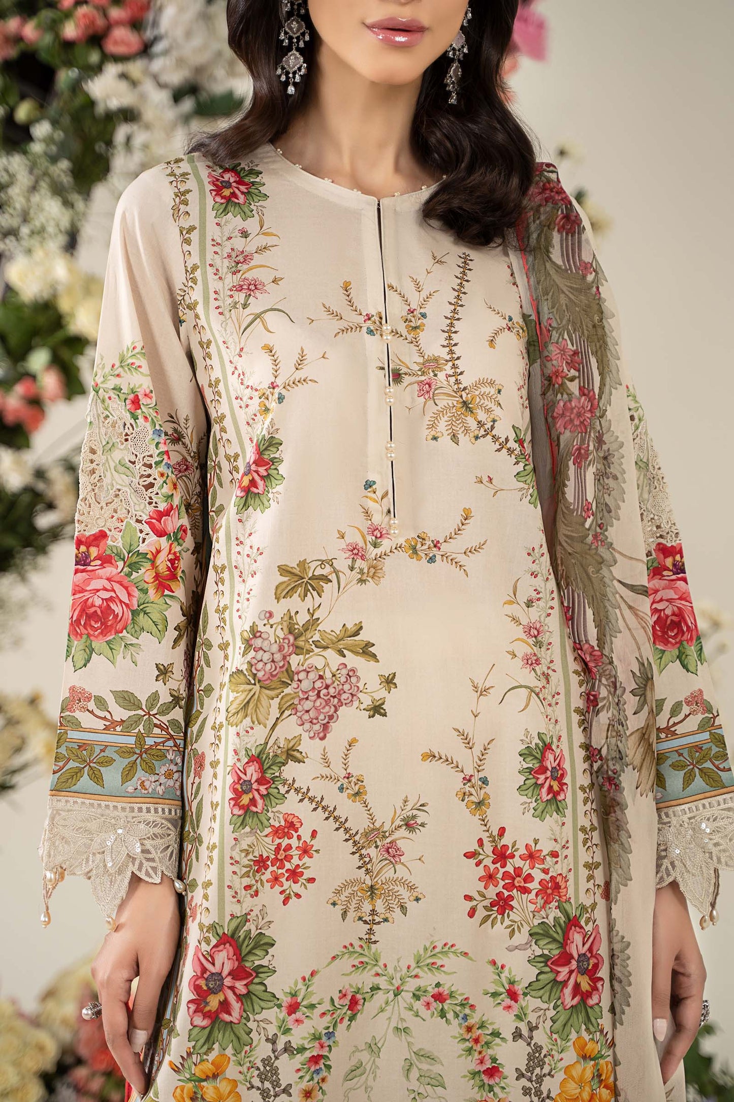 3 Piece Stitched Embroidered Lawn Suit | MPT-2605-A