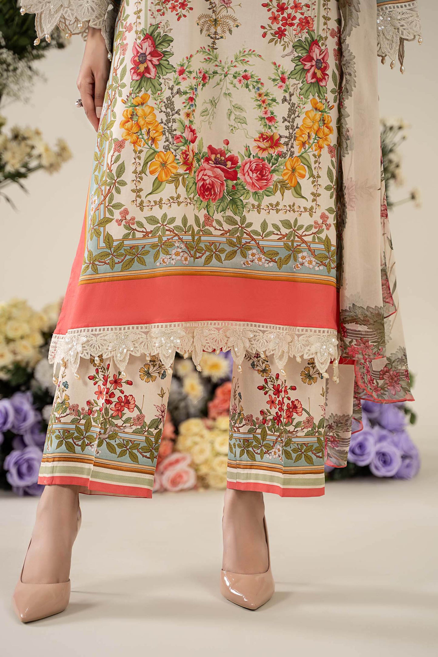 3 Piece Stitched Embroidered Lawn Suit | MPT-2605-A