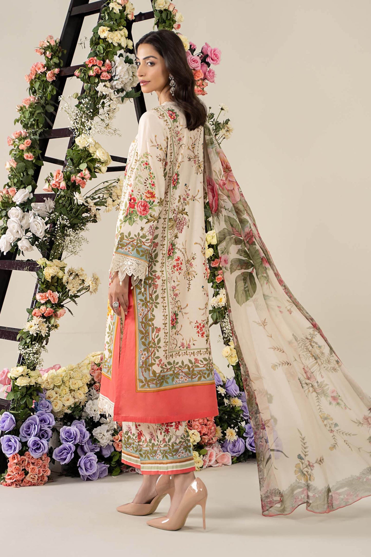 3 Piece Stitched Embroidered Lawn Suit | MPT-2605-A