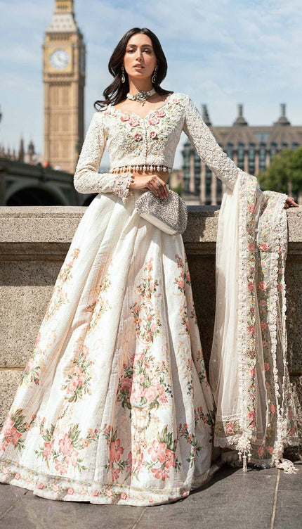 3 Piece Stitched Embroidered Raw Silk Suit