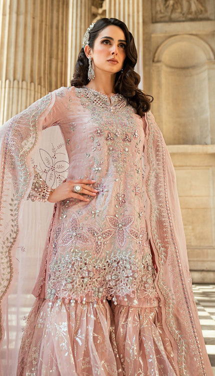 3 Piece Stitched Embroidered Raw Silk Suit