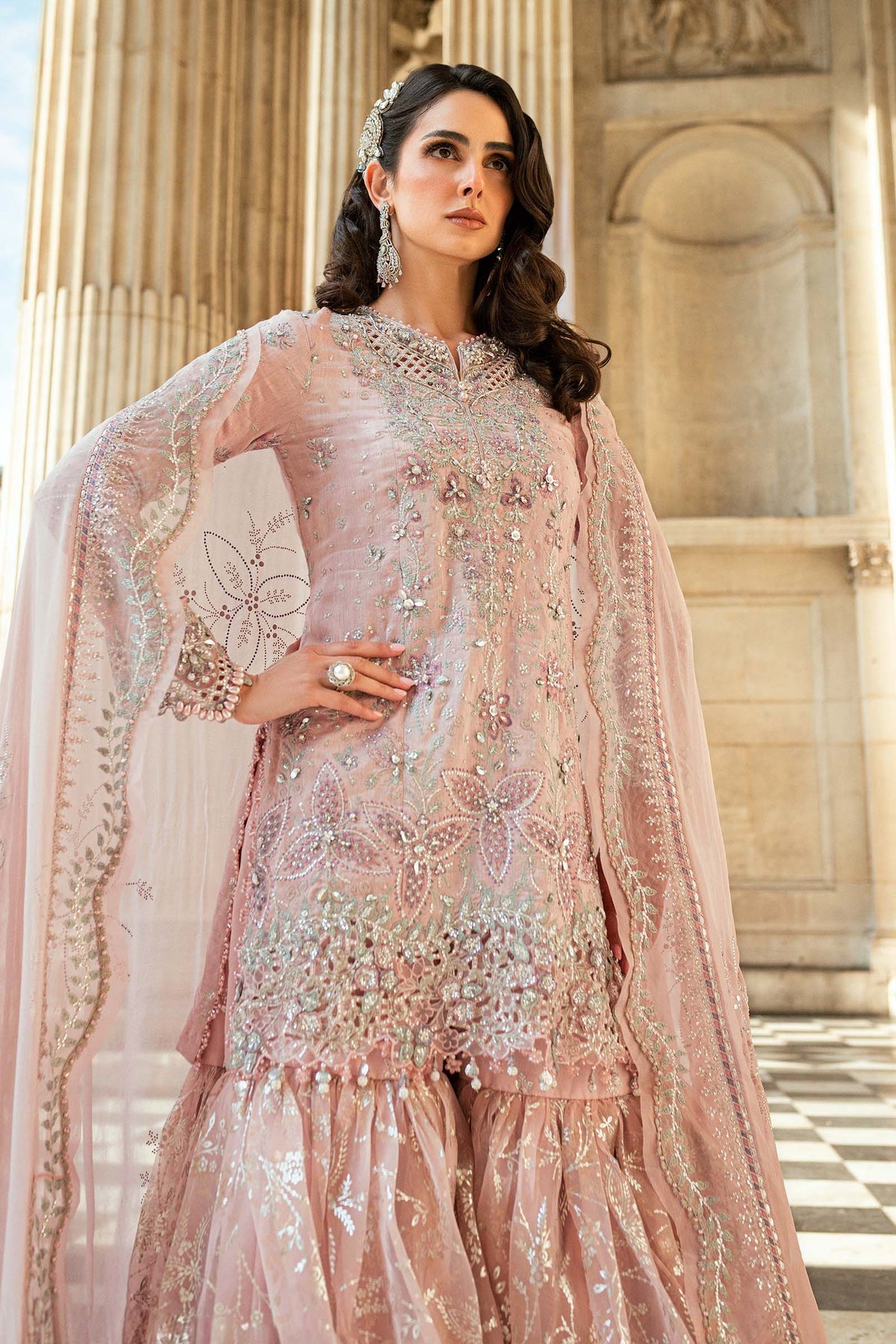 3 Piece Stitched Embroidered Raw Silk Suit