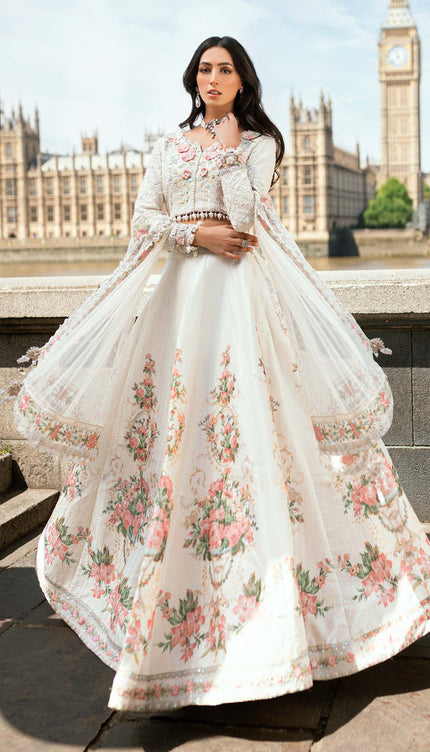 3 Piece Stitched Embroidered Raw Silk Suit