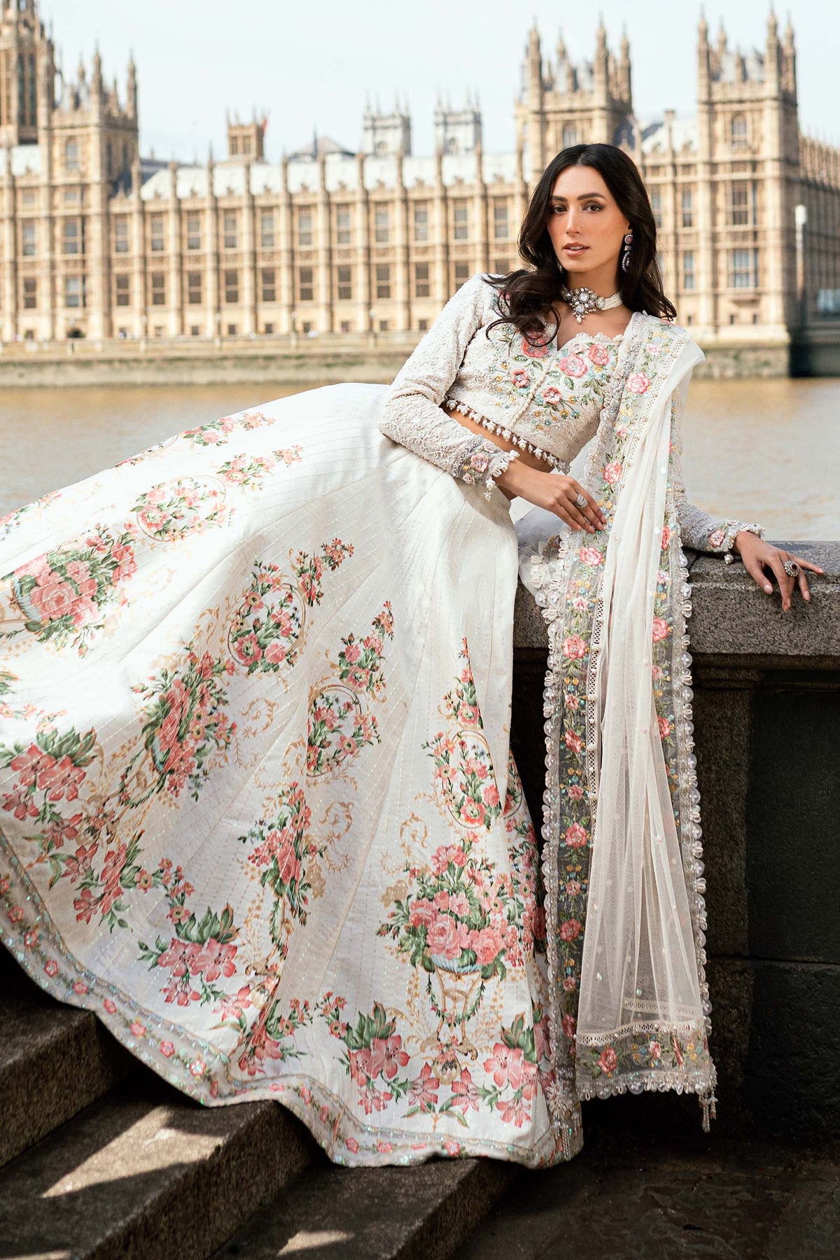 3 Piece Stitched Embroidered Raw Silk Suit