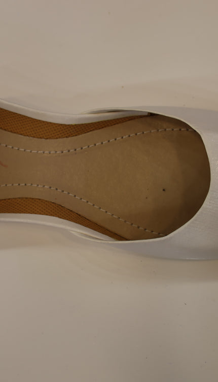White hard Leather Khussa Embroider