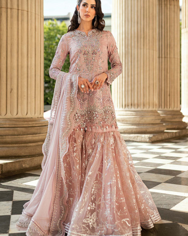 3 Piece Stitched Embroidered Raw Silk Suit