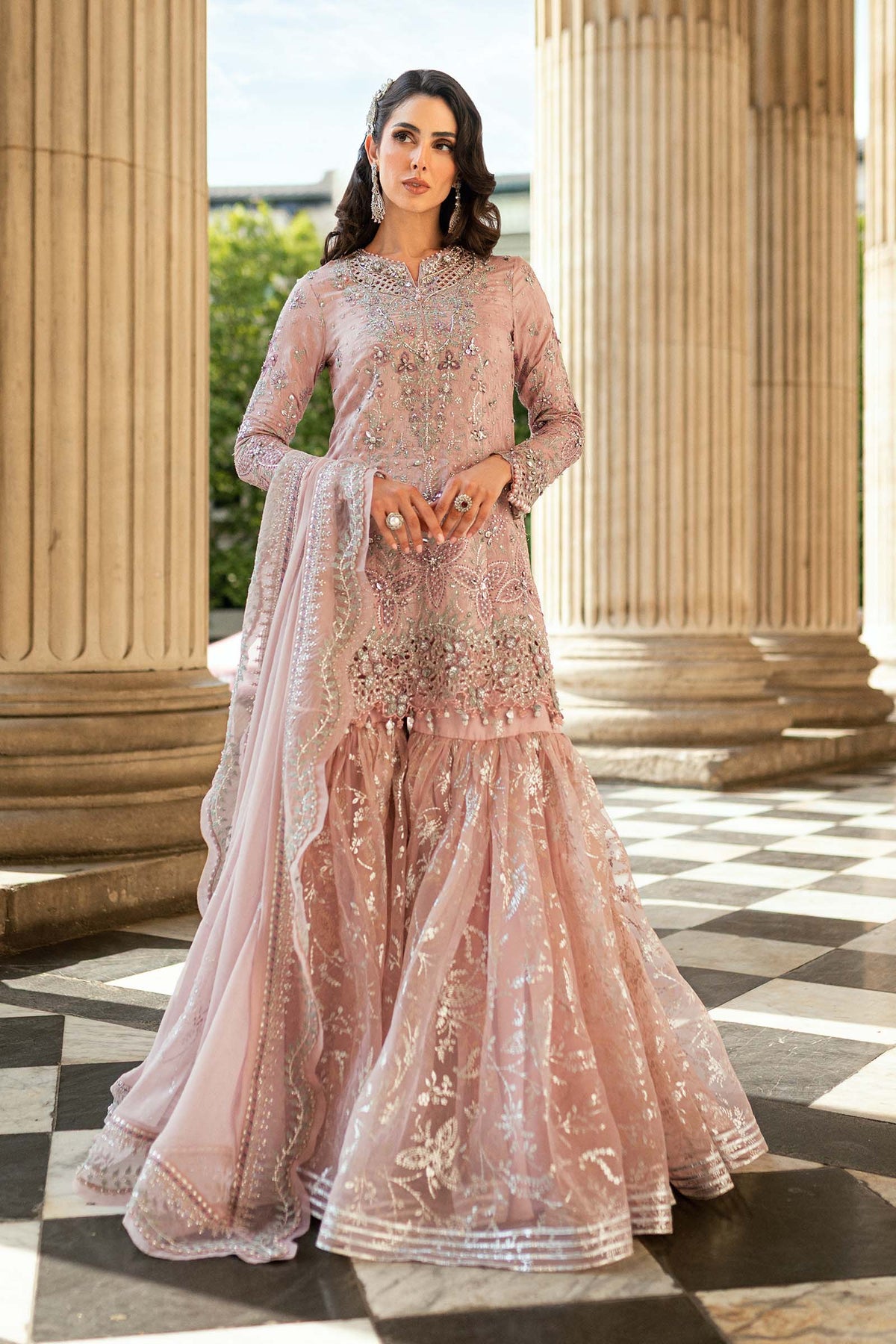 3 Piece Stitched Embroidered Raw Silk Suit