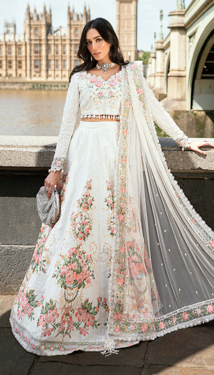 3 Piece Stitched Embroidered Raw Silk Suit