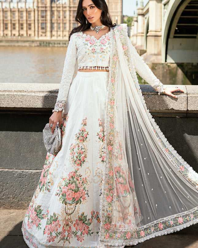 3 Piece Stitched Embroidered Raw Silk Suit