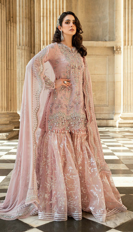 3 Piece Stitched Embroidered Raw Silk Suit