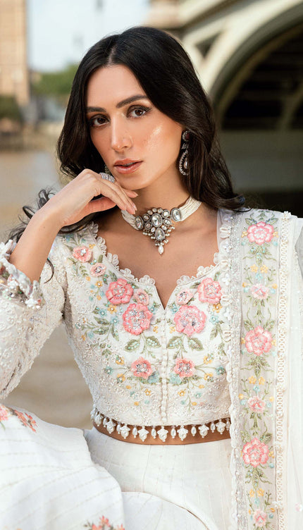 3 Piece Stitched Embroidered Raw Silk Suit