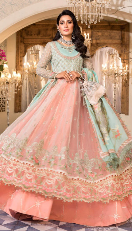 UNSTITCH MBROIDERED - Pearl White, Peach and Aqua