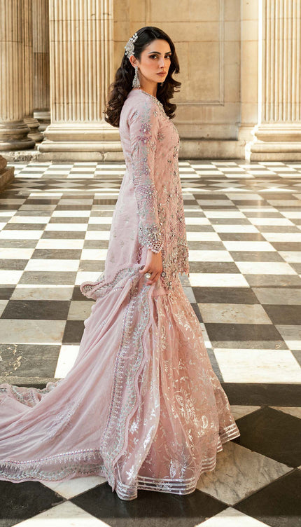 3 Piece Stitched Embroidered Raw Silk Suit