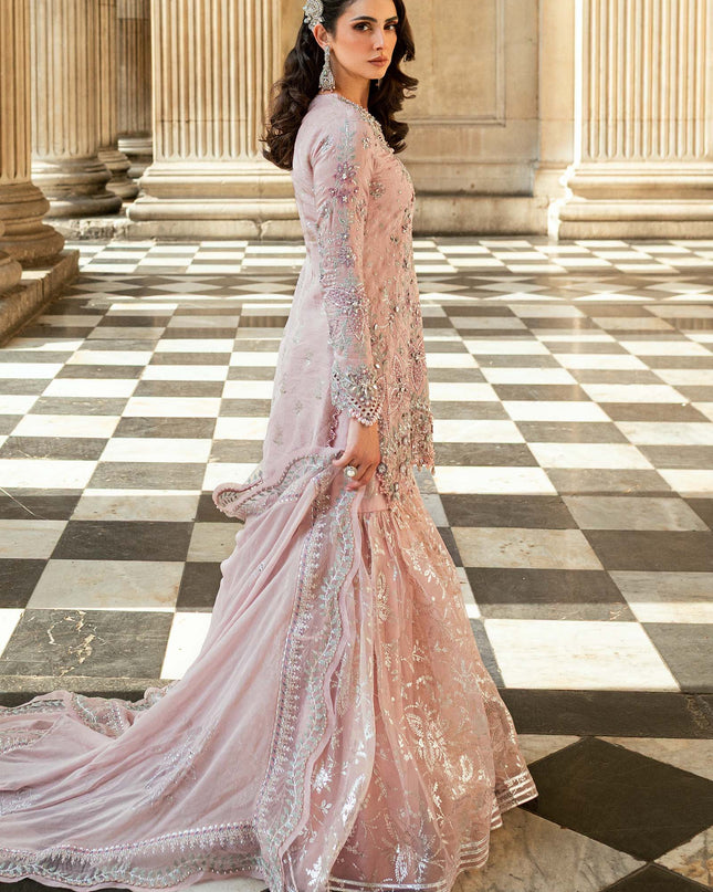 3 Piece Stitched Embroidered Raw Silk Suit