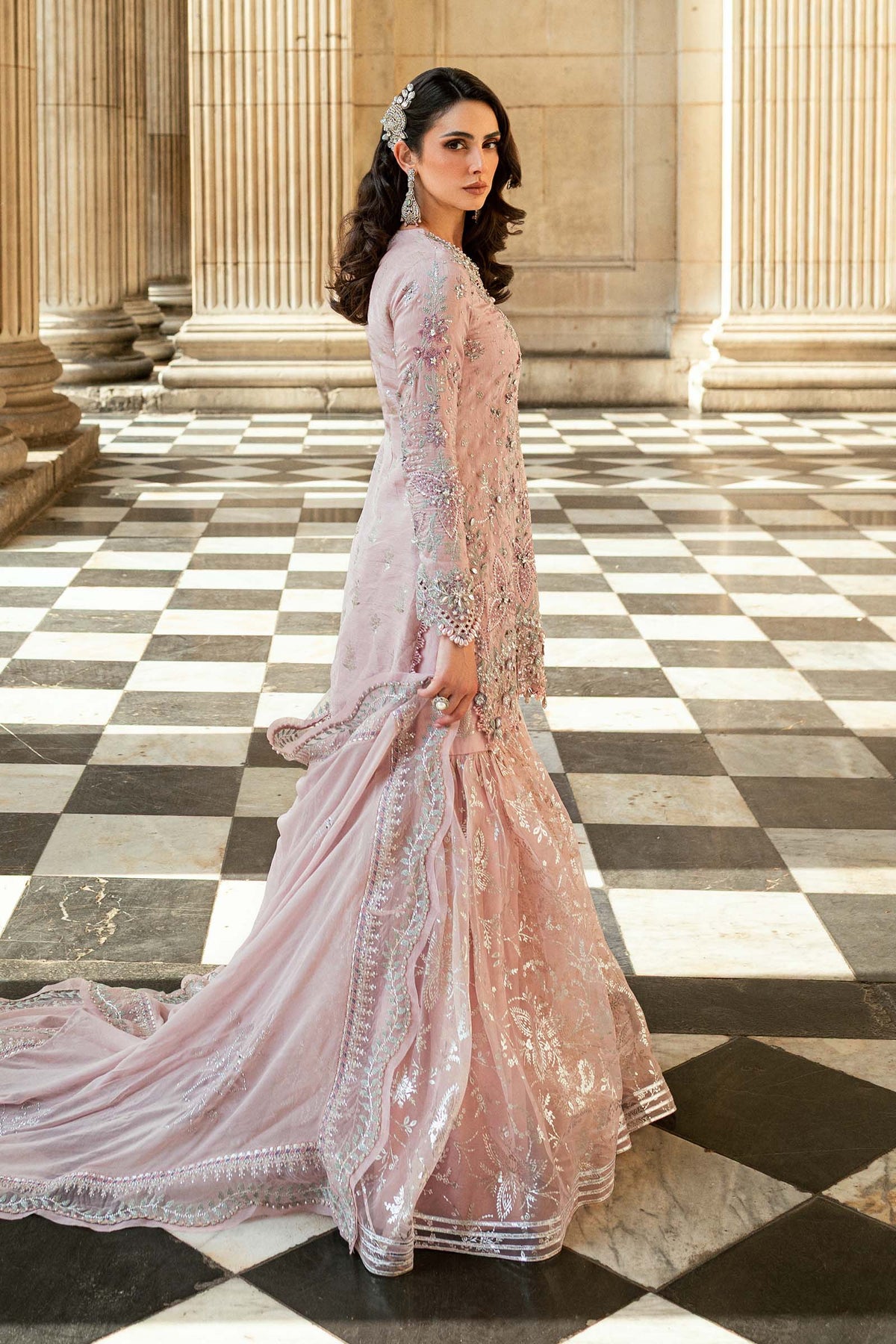 3 Piece Stitched Embroidered Raw Silk Suit