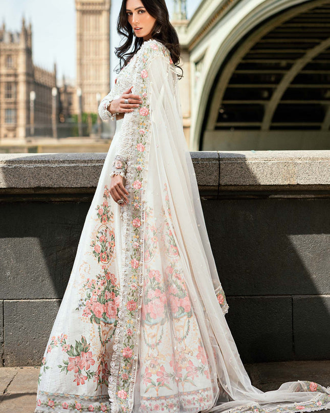 3 Piece Stitched Embroidered Raw Silk Suit