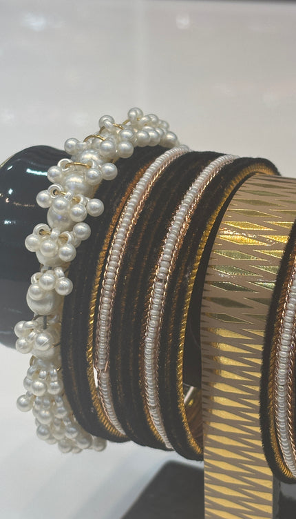 Black & White Vevlet Bangles