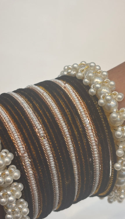 Black & White Vevlet Bangles