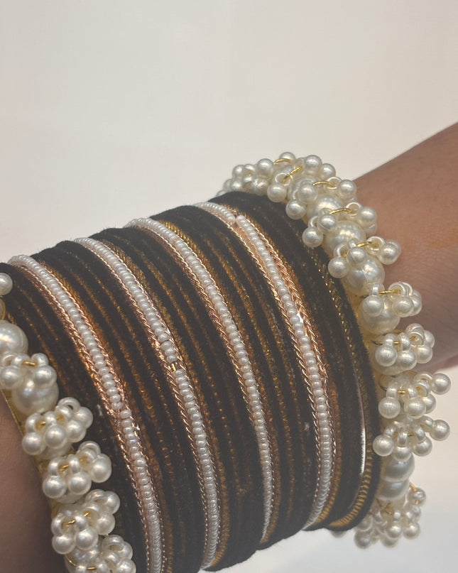Black & White Vevlet Bangles