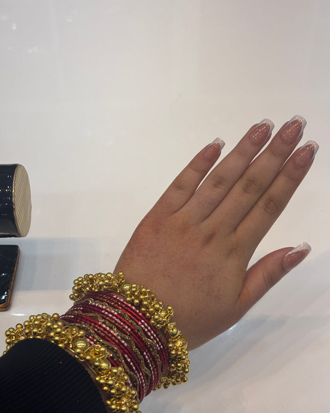 Dark red & Golden Bangles