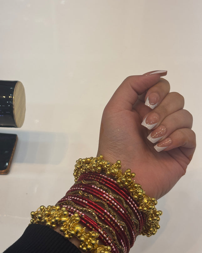 Dark red & Golden Bangles