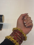 Dark red & Golden Bangles