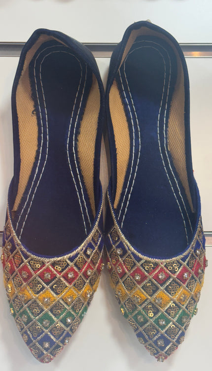 Dark Blue Multicolor Khussa