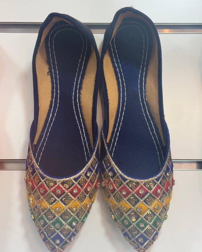 Dark Blue Multicolor Khussa