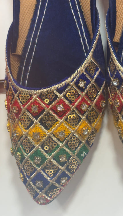 Dark Blue Multicolor Khussa