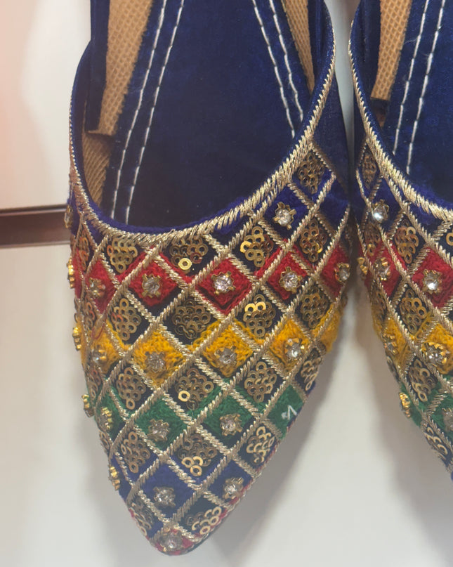 Dark Blue Multicolor Khussa