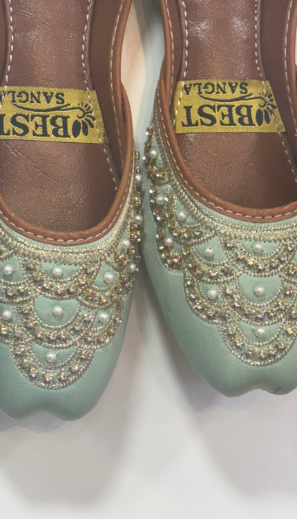 Pastel Ice Blue Khussa