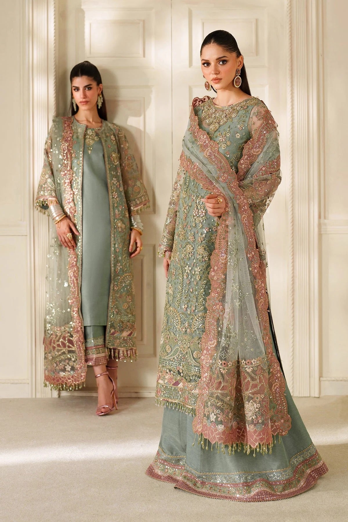 EMBROIDERED NET CH14-06 UNSTITCHED