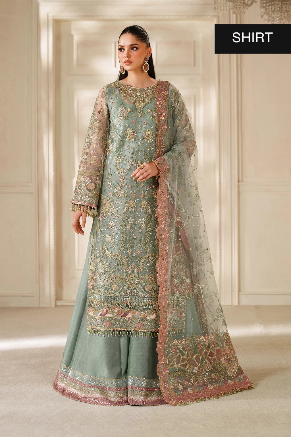 EMBROIDERED NET CH14-06 UNSTITCHED