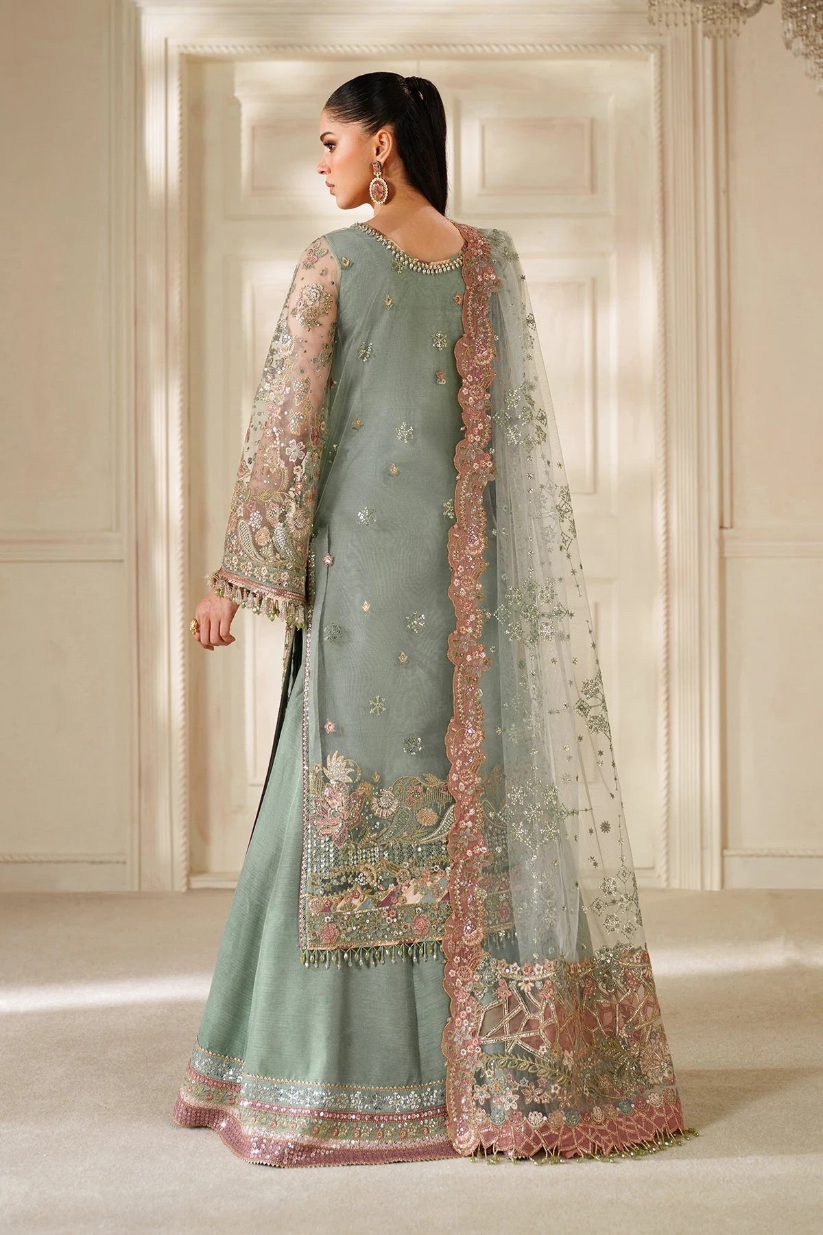 EMBROIDERED NET CH14-06 UNSTITCHED