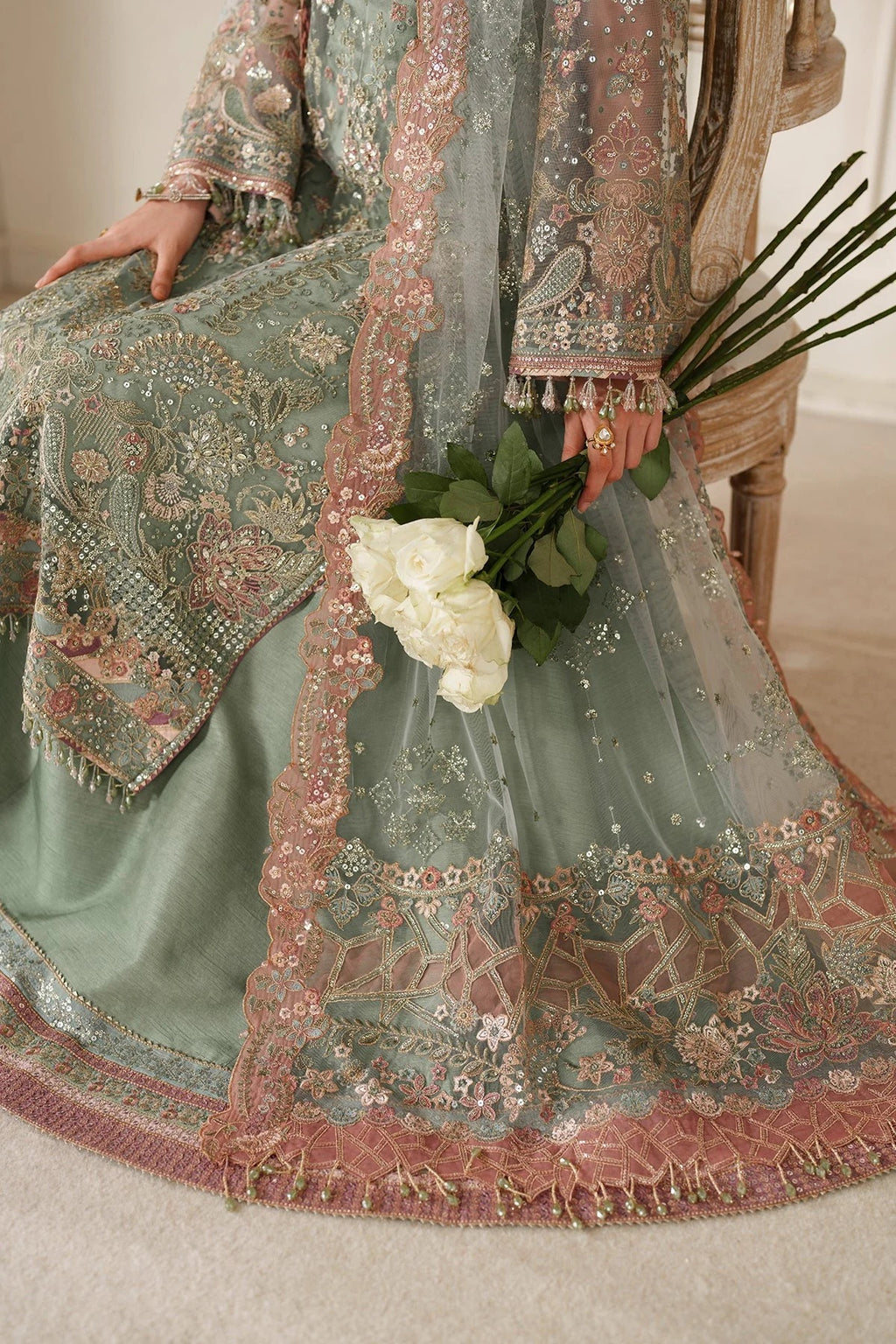 EMBROIDERED NET CH14-06 UNSTITCHED