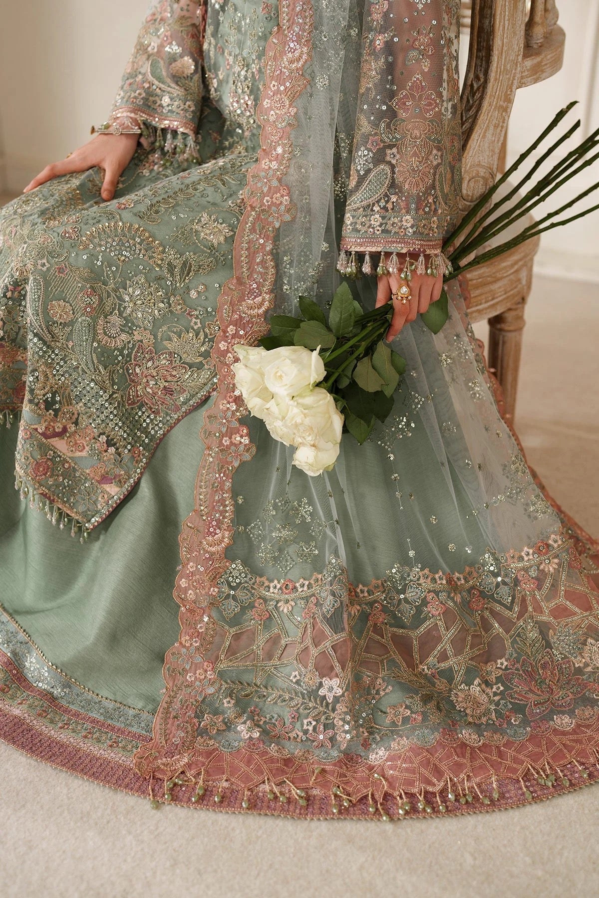 EMBROIDERED NET CH14-06 UNSTITCHED