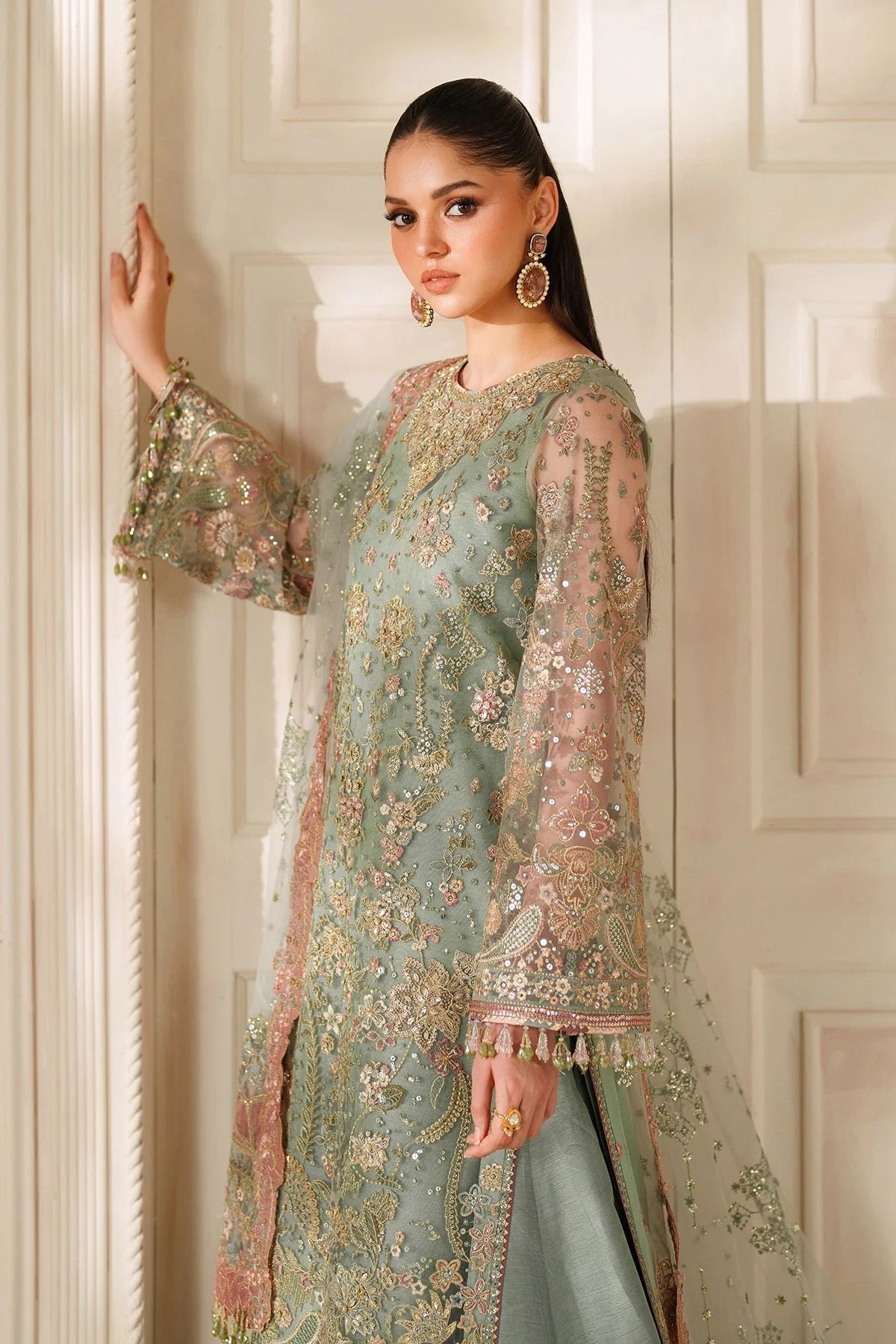 EMBROIDERED NET CH14-06 UNSTITCHED