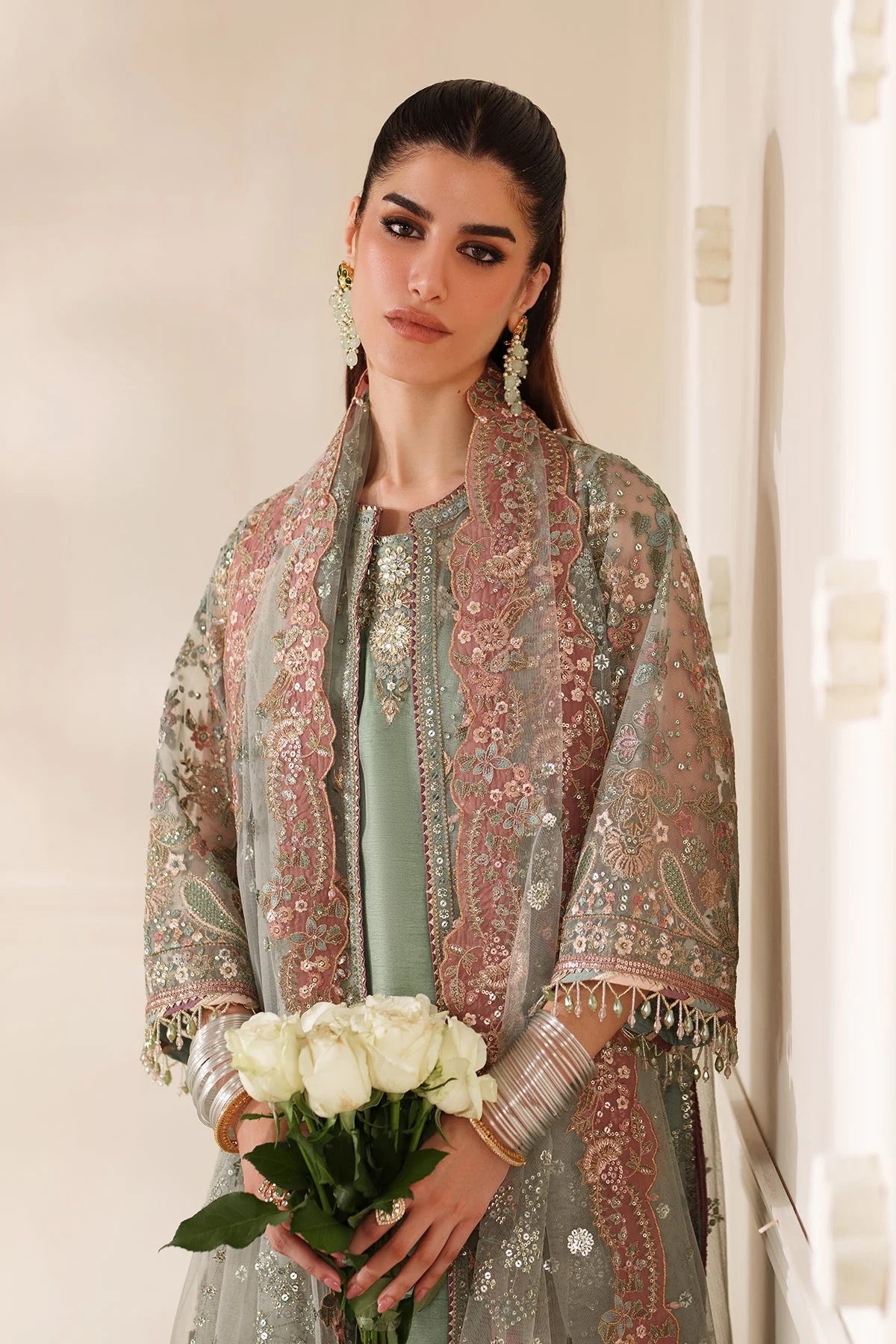 EMBROIDERED NET CH14-06 UNSTITCHED