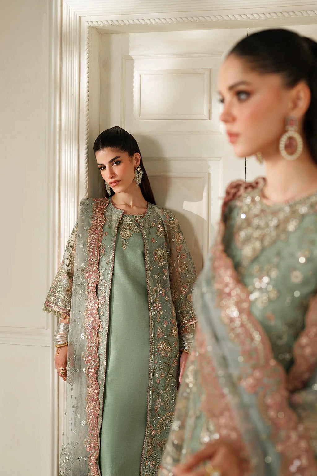 EMBROIDERED NET CH14-06 UNSTITCHED