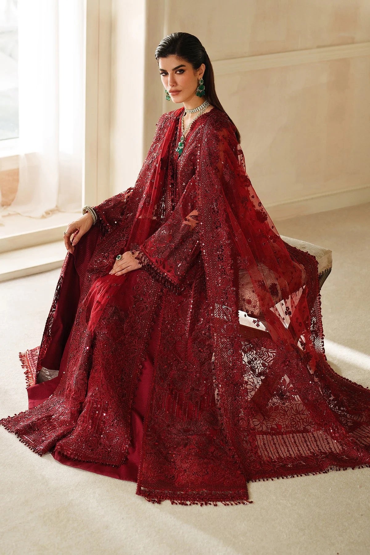 EMBROIDERED NET CH14-01 UNSTITCHED