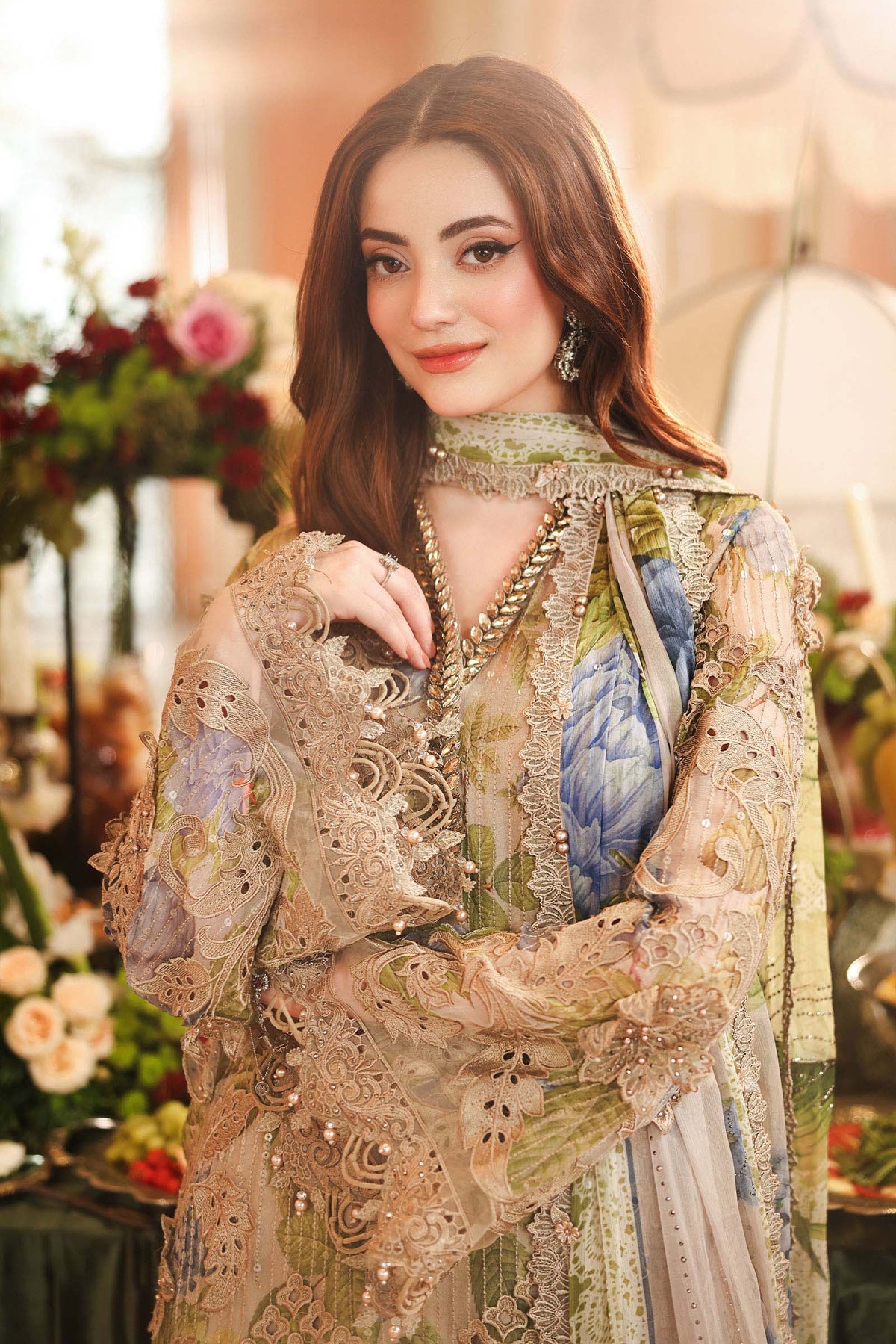 3 Piece Embroidered Chiffon Suit