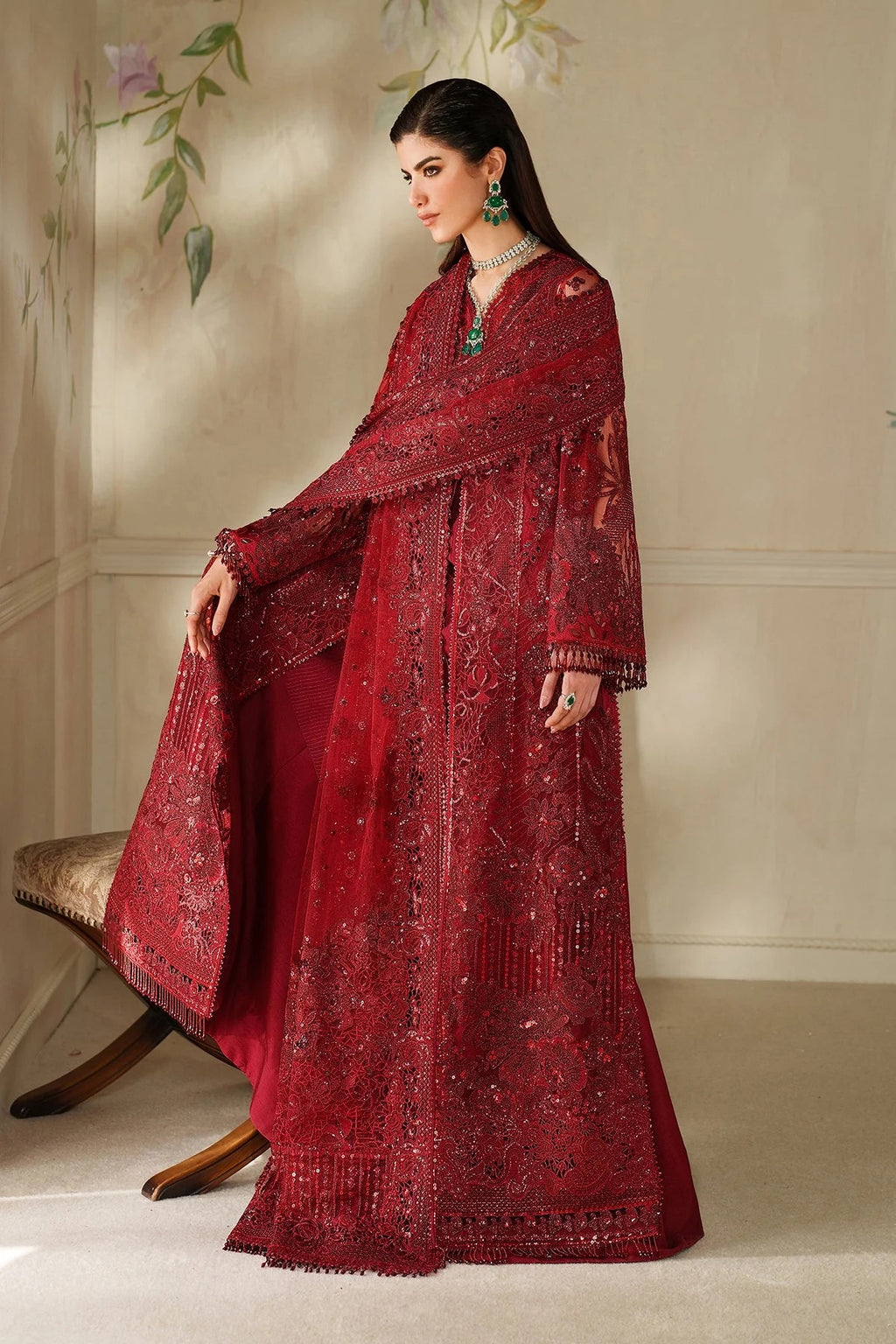 EMBROIDERED NET CH14-01 UNSTITCHED