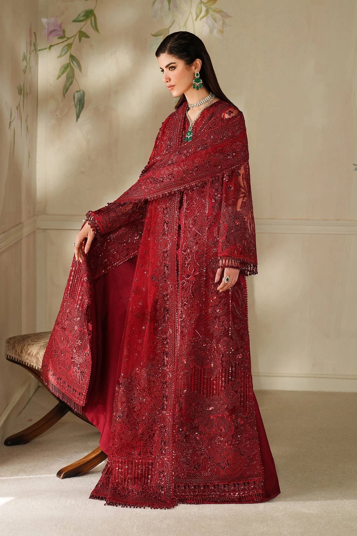 EMBROIDERED NET CH14-01 UNSTITCHED